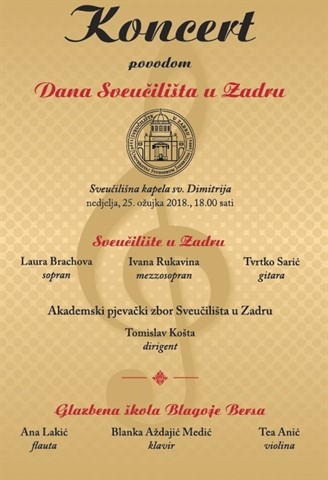 Pozivamo Vas na koncert u povodu Dana Sveučilišta